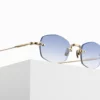 Sunglasses Matsuda model M3105F in Color Brushed Gold with Geometric Café Blue Gradient
