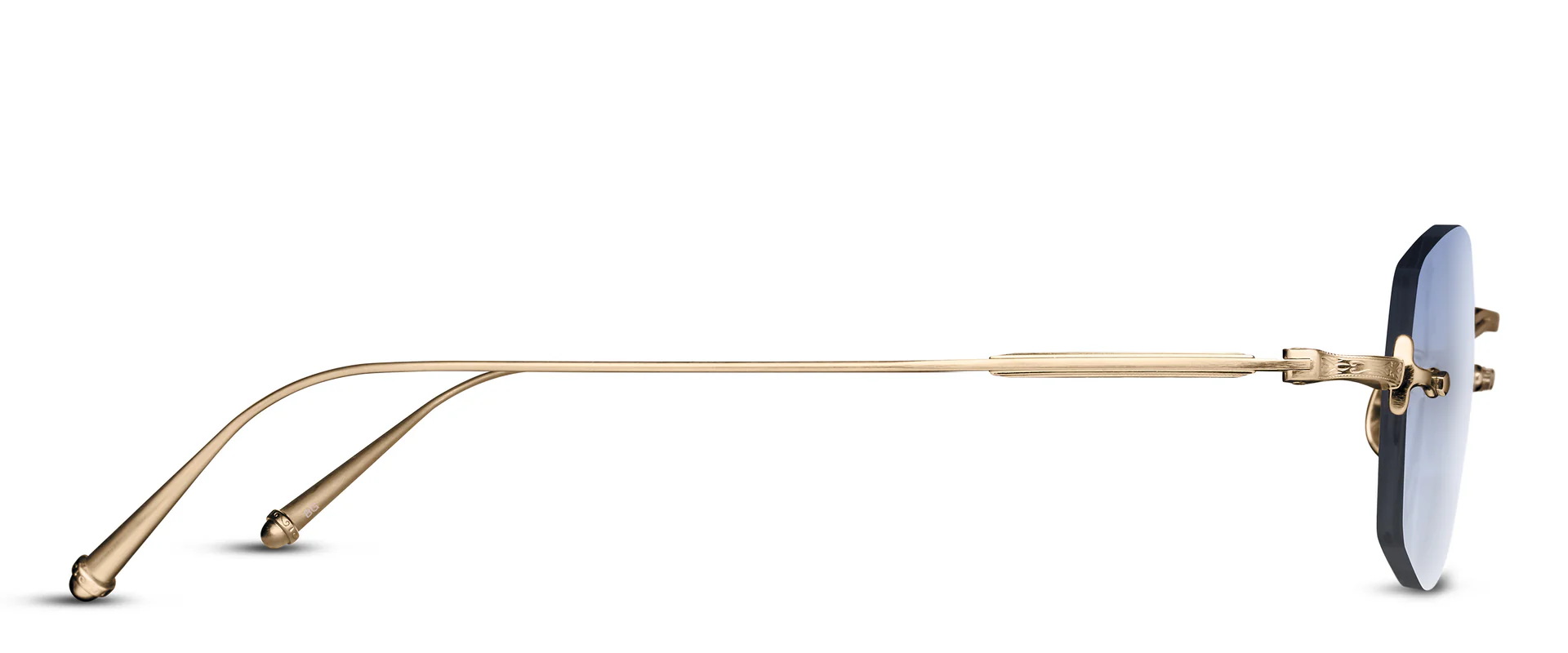 Sunglasses Matsuda model M3105F in Color Brushed Gold with Geometric Café Blue Gradient