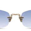 Sunglasses Matsuda model M3105F in Color Brushed Gold with Geometric Café Blue Gradient