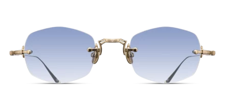 Sunglasses Matsuda model M3105F in Color Brushed Gold with Geometric Café Blue Gradient