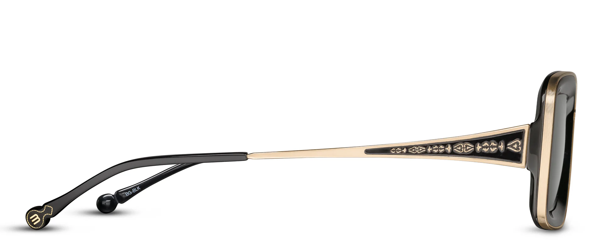 Sunglasses Matsuda model M3124 in Color Brushed Gold and Black with Grey Lenses