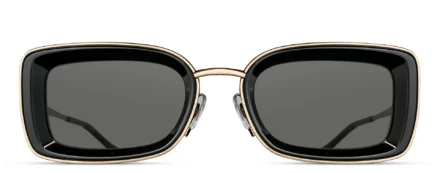 Sunglasses Matsuda model M3124 in Color Brushed Gold and Black with Grey Lenses