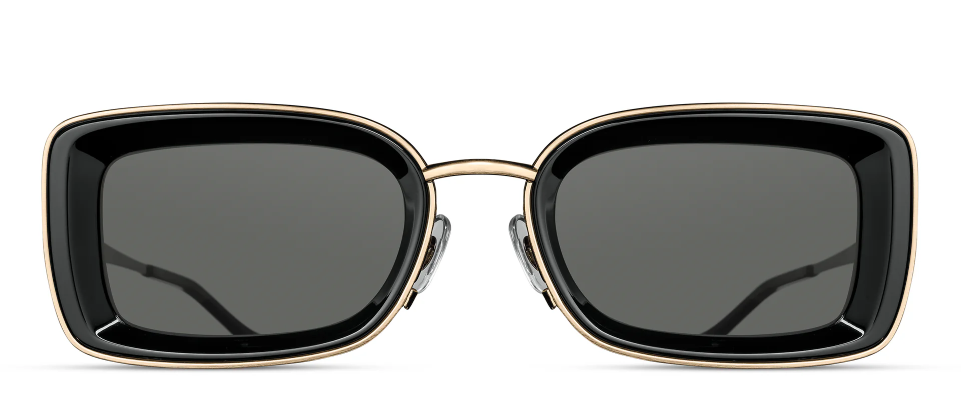 Sunglasses Matsuda model M3124 in Color Brushed Gold and Black with Grey Lenses