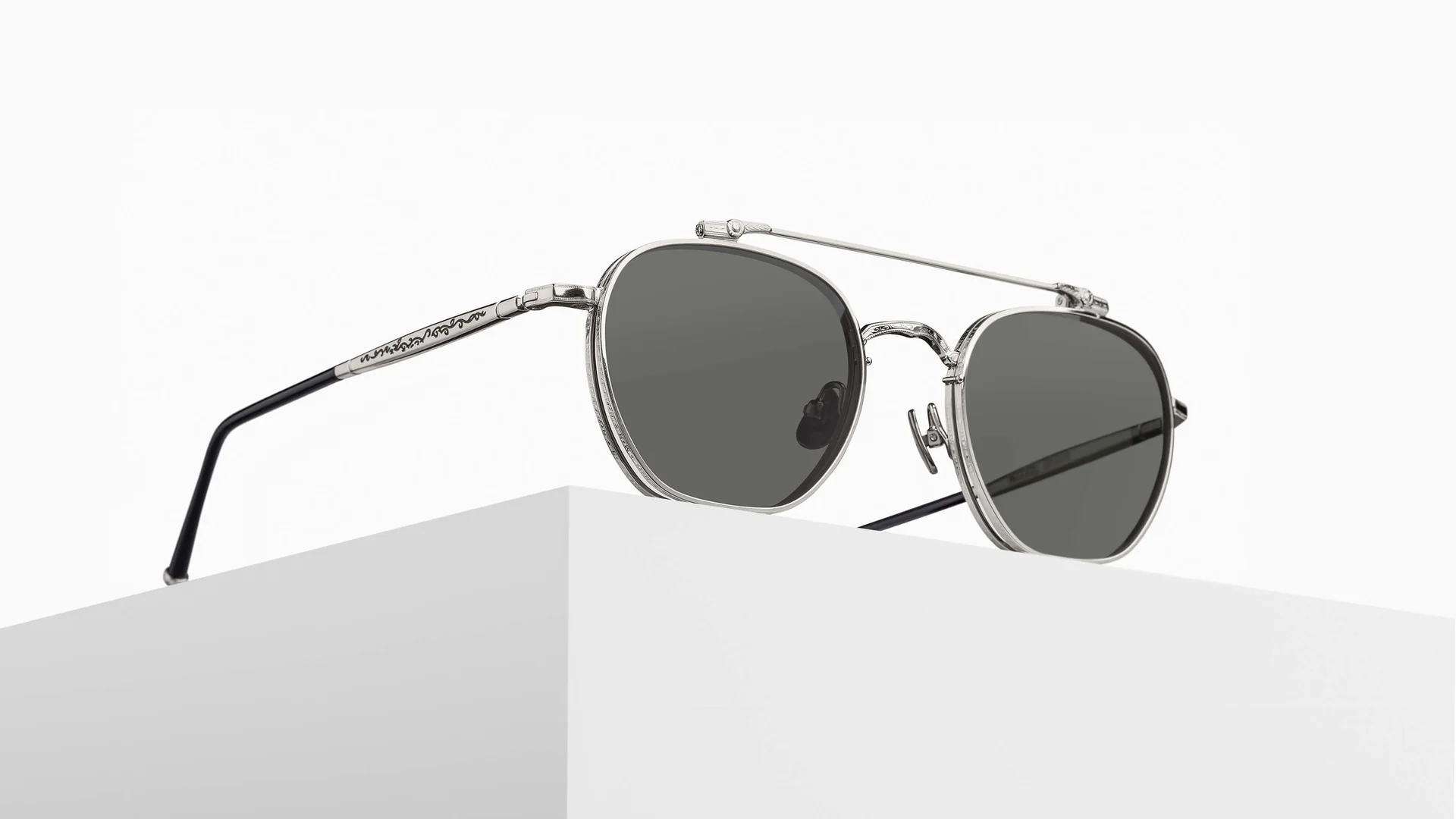 Sunglasses Matsuda model M3148 in Color Palladium White with Grey CR39 Lenses