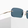 Sunglasses Matsuda model M5004 in Color Brushed Gold with Blue Grey Lenses