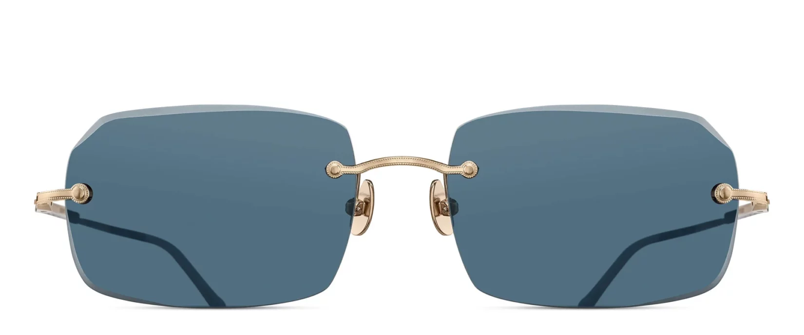 Sunglasses Matsuda model M5004 in Color Brushed Gold with Blue Grey Lenses