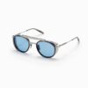 Sunglasses Model Skymapper in Color Brushed Palladium and Crystal Grey with Blue lenses from Akoni