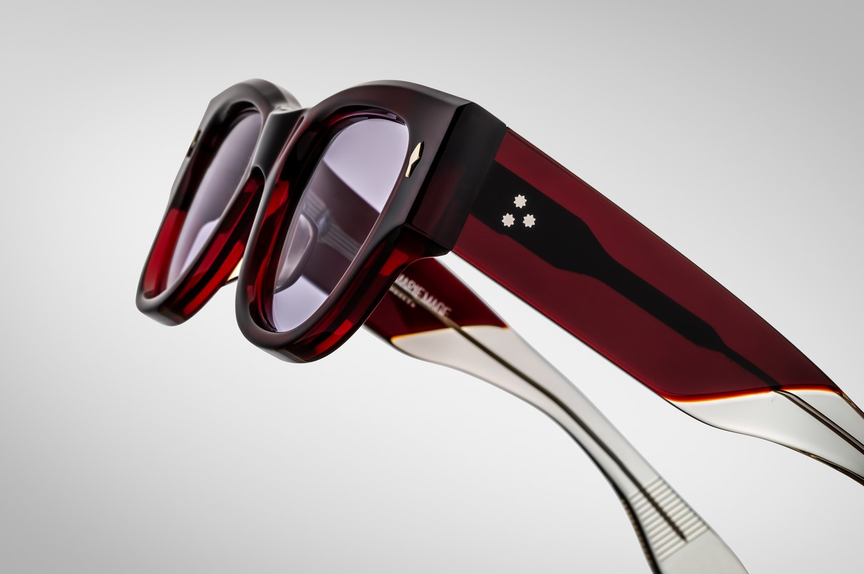 Sunglasses model Chelsea in color Cherry with Lavender lenses from Jacques Marie Mage