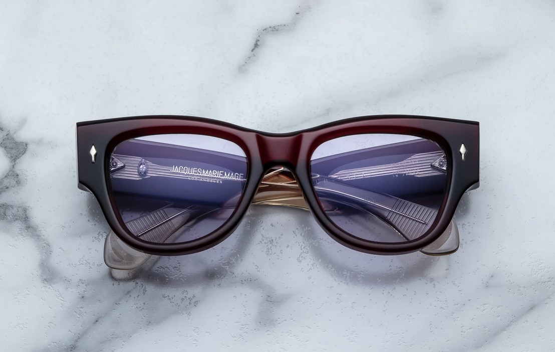 Sunglasses model Chelsea in color Cherry with Lavender lenses from Jacques Marie Mage
