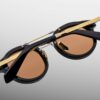 Sunglasses Model Delage in Color Noir X with Orange lenses from Jacques Marie Mage