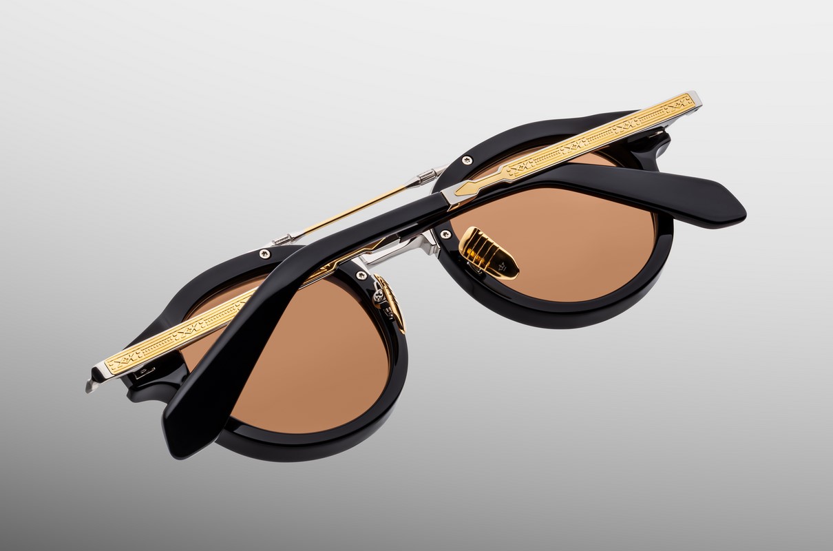 Sunglasses Model Delage in Color Noir X with Orange lenses from Jacques Marie Mage
