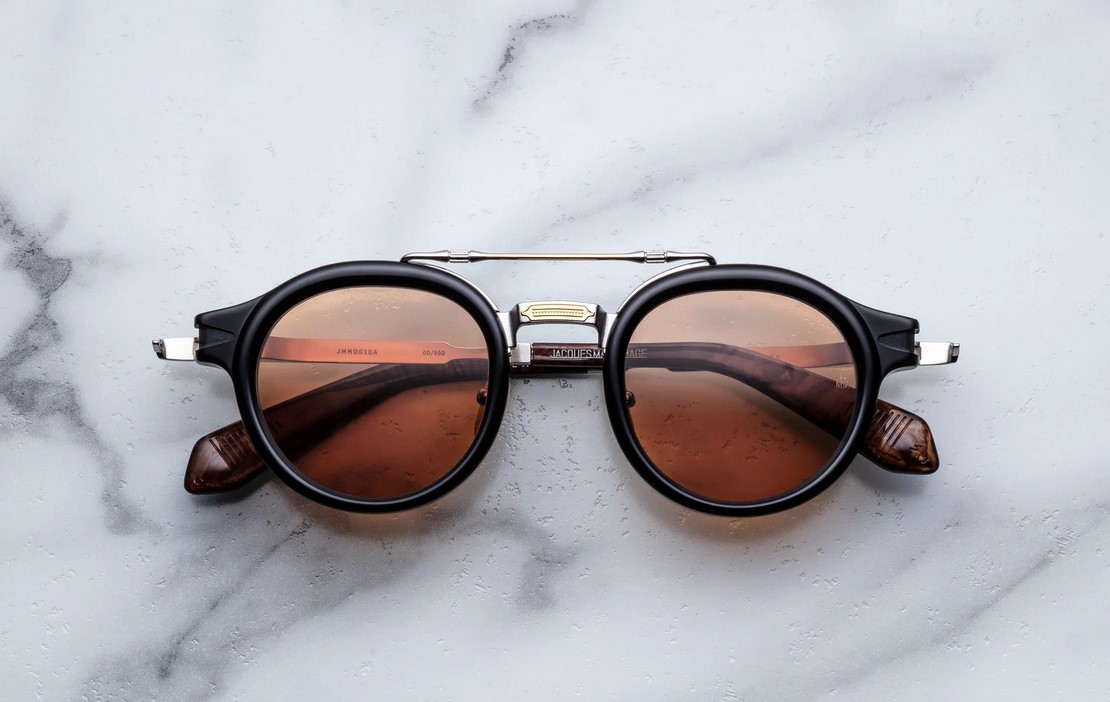 Sunglasses Model Delage in Color Noir X with Orange lenses from Jacques Marie Mage