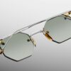 Sunglasses Model El Dorado in color Electrum with Emerald Gradient Lenses from Jacques Marie Mage