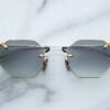Sunglasses Model El Dorado in color Electrum with Emerald Gradient Lenses from Jacques Marie Mage
