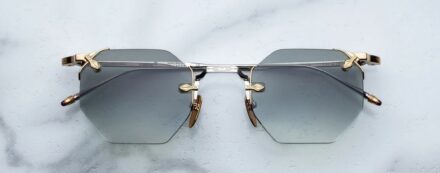 Sunglasses Model El Dorado in color Electrum with Emerald Gradient Lenses from Jacques Marie Mage