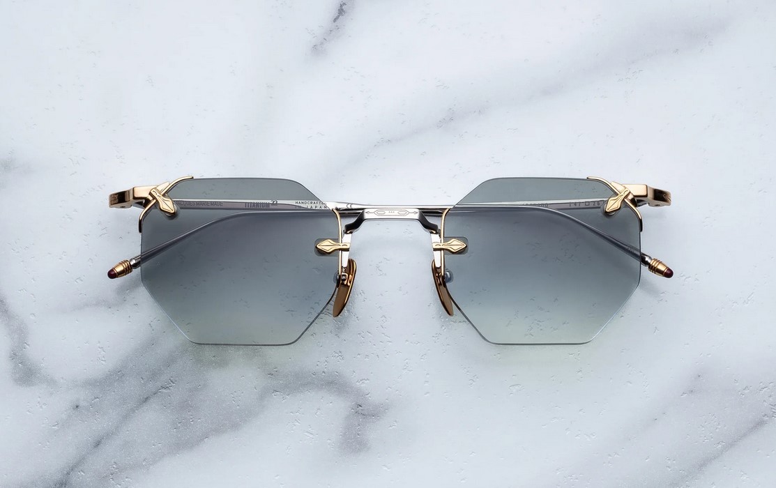 Sunglasses Model El Dorado in color Electrum with Emerald Gradient Lenses from Jacques Marie Mage