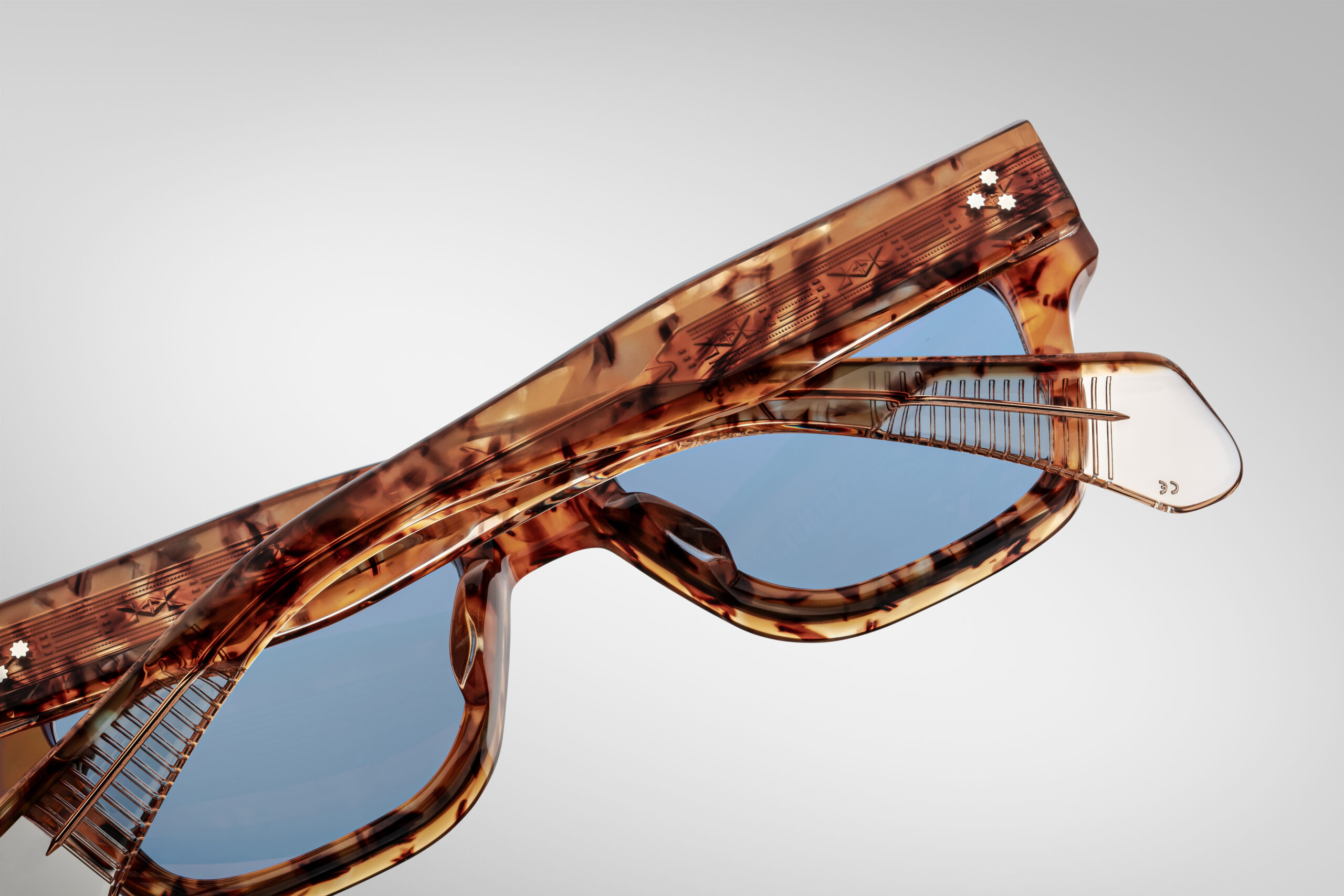 Sunglasses Model Fellini in Color Cairo with Cerulean CR39 lenses from Jacques Marie Mage