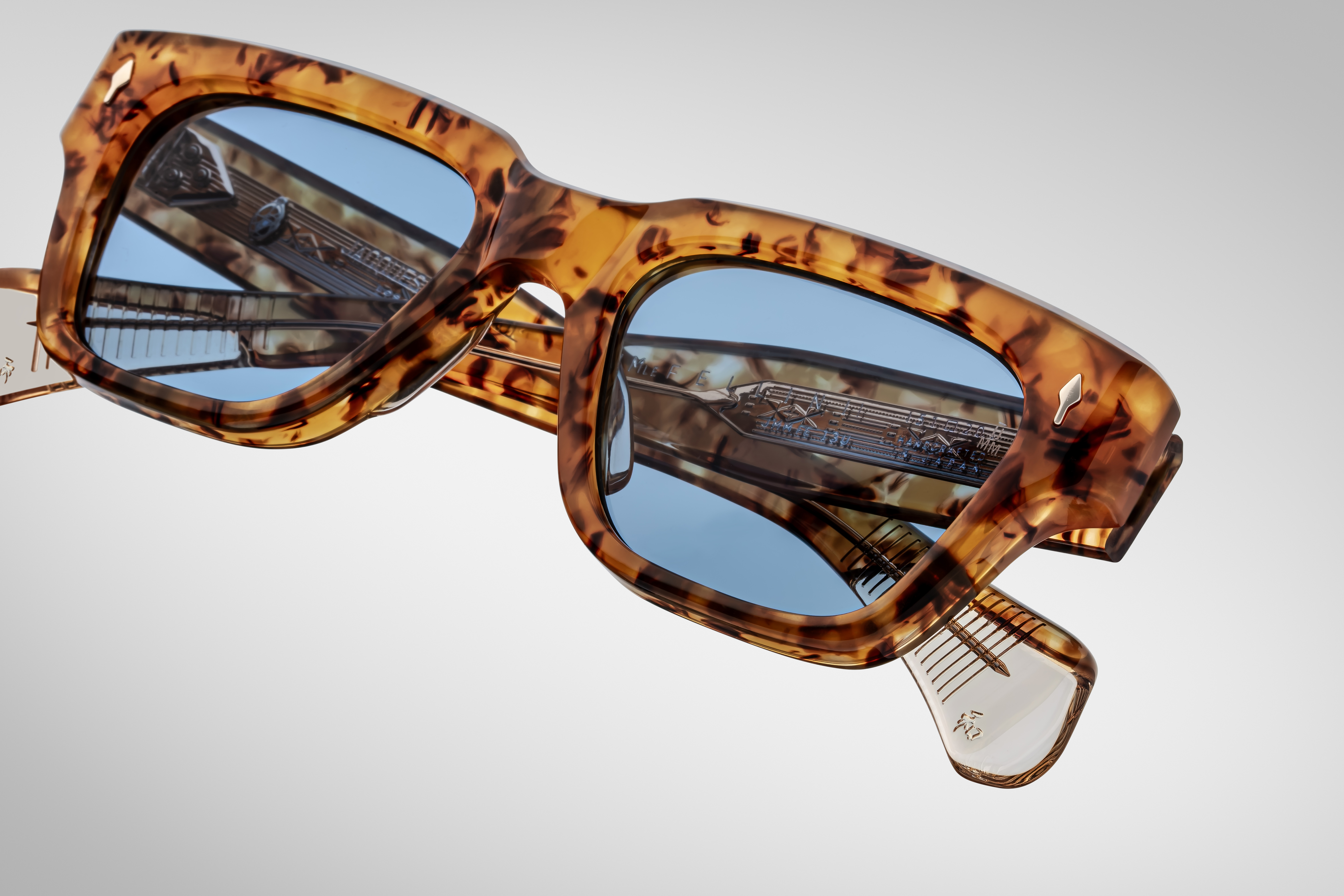 Sunglasses Model Fellini in Color Cairo with Cerulean CR39 lenses from Jacques Marie Mage