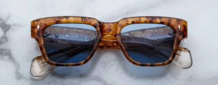 Sunglasses Model Fellini in Color Cairo with Cerulean CR39 lenses from Jacques Marie Mage