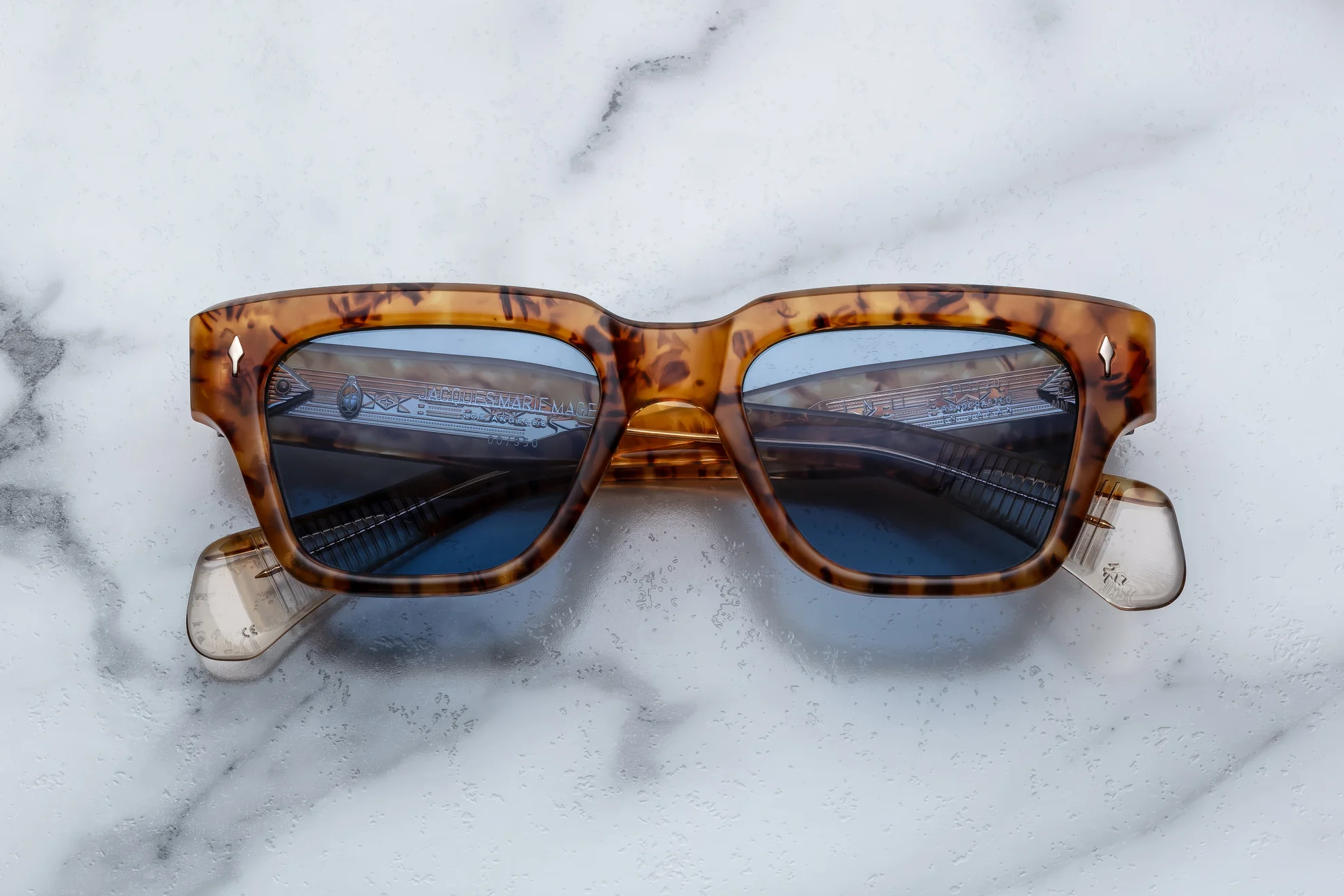 Sunglasses Model Fellini in Color Cairo with Cerulean CR39 lenses from Jacques Marie Mage