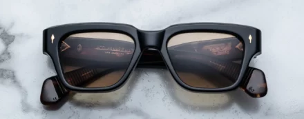 Sunglasses Model Fellini in Color Noir 15 with Brass CR39 lenses from Jacques Marie Mage