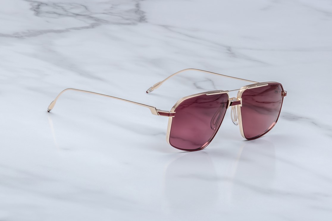 Sunglasses Model Jagger in Color Champagne with Mahogany Gradient lenses from Jacques Marie Mage