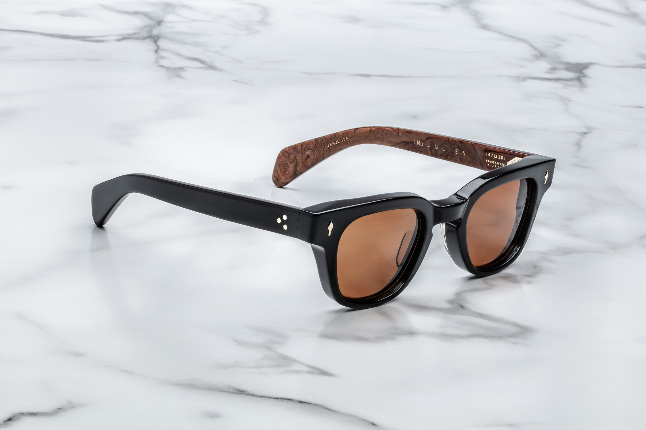 Sunglasses Model Julien in Color Noir X With Orange lenses from Jacques Marie Mage