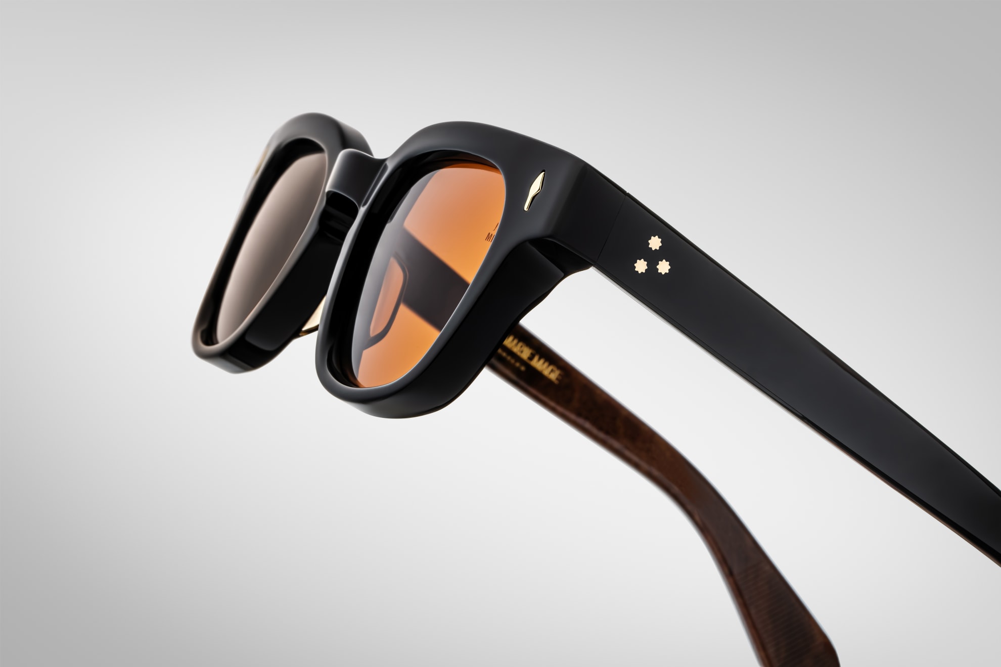 Sunglasses Model Julien in Color Noir X With Orange lenses from Jacques Marie Mage