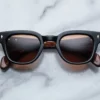 Sunglasses Model Julien in Color Noir X With Orange lenses from Jacques Marie Mage