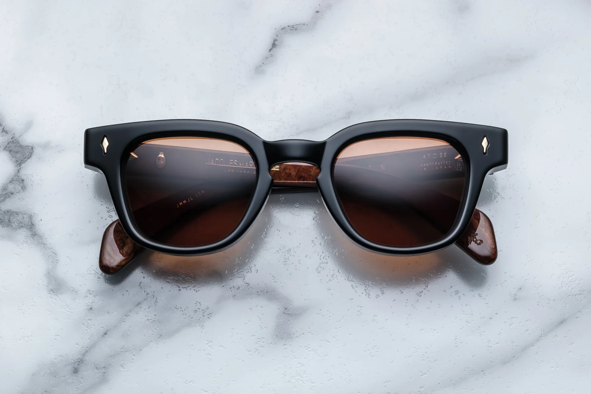 Sunglasses Model Julien in Color Noir X With Orange lenses from Jacques Marie Mage