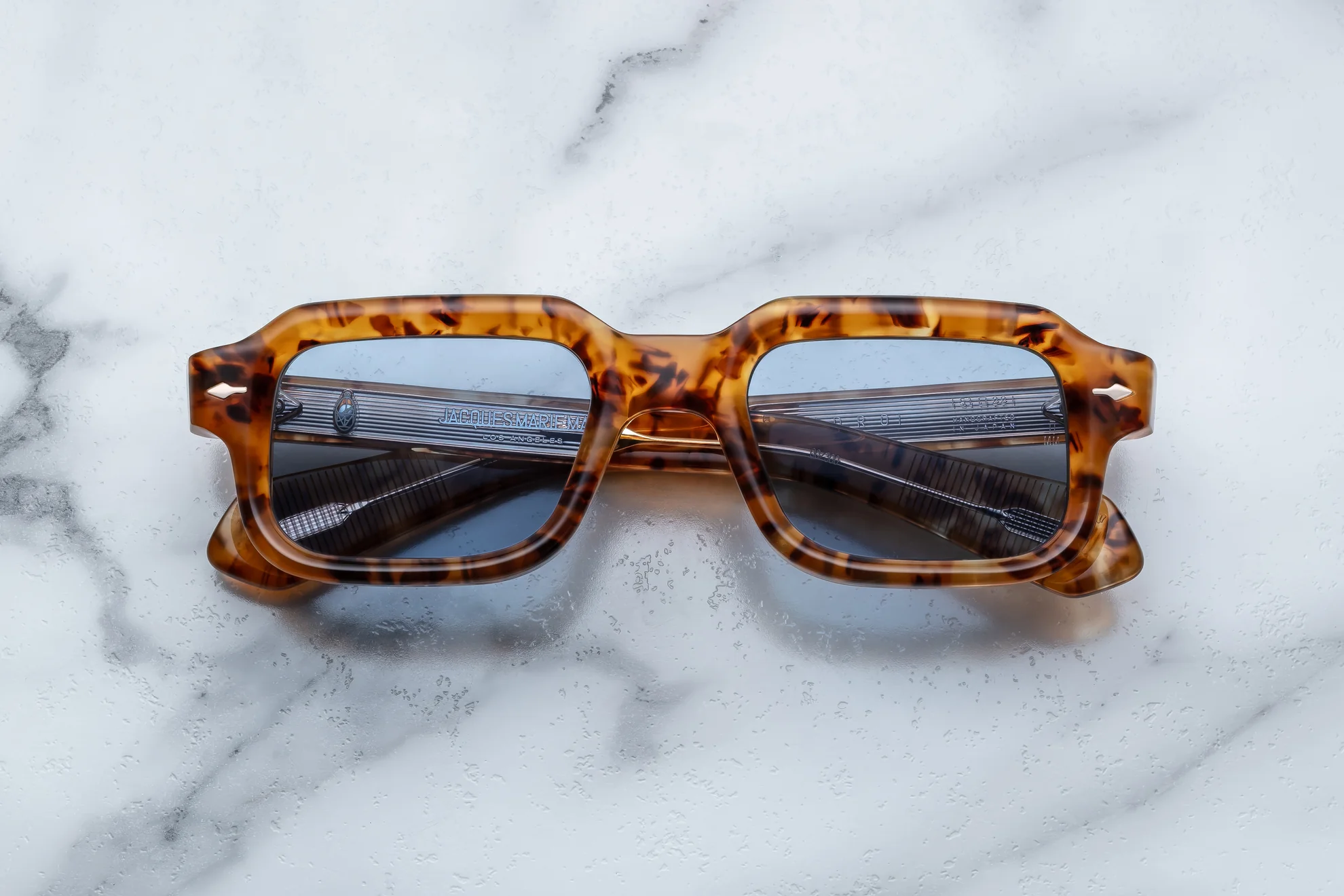 Sunglasses Model Sandro in color Cairo with cerulean CR39 lenses from Jacques Marie Mage