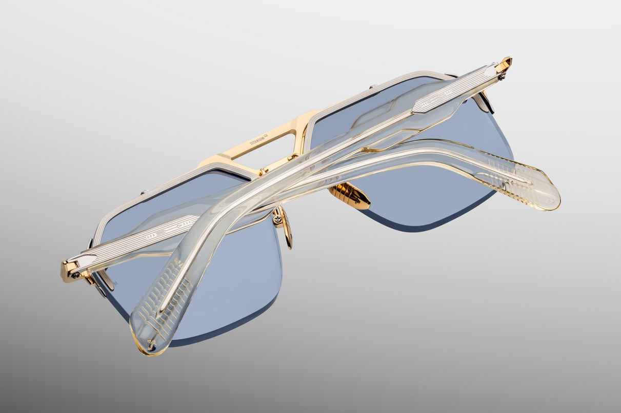 Sunglasses Model Silverton in color Ciel with Baby Blue Lenses from Jacques Marie Mage