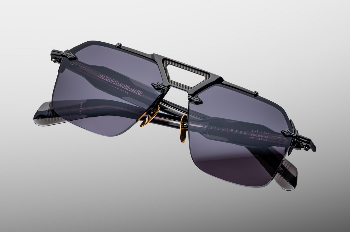 Sunglasses Model Silverton in color Raven with Charcoal Lenses from Jacques Marie Mage