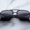 Sunglasses Model Silverton in color Raven with Charcoal Lenses from Jacques Marie Mage