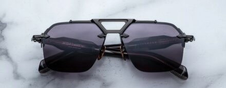 Sunglasses Model Silverton in color Raven with Charcoal Lenses from Jacques Marie Mage