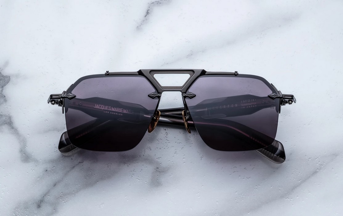 Sunglasses Model Silverton in color Raven with Charcoal Lenses from Jacques Marie Mage