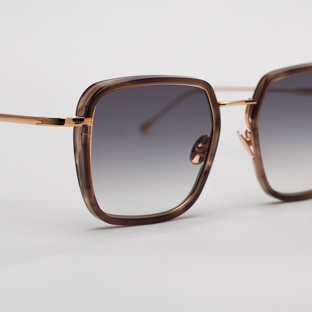 Sunglasses Model Mariah in C126 with grey gradient lenses from John Dalia