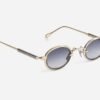 Sunglasses from Sato Eyewear collection Model Algedi-T in Color Lunar Gold and Platinium with Gradient Blue Grey lenses