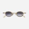 Sunglasses from Sato Eyewear collection Model Algedi-T in Color Lunar Gold and Platinium with Gradient Blue Grey lenses