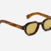 Sunglasses from Sato Eyewear collection Model Almach in Color Bourbon with Solid Yellow Brown lenses