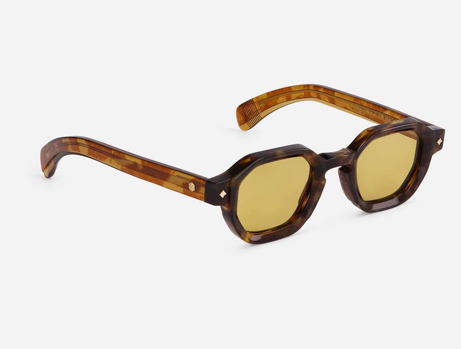 Sunglasses from Sato Eyewear collection Model Almach in Color Bourbon with Solid Yellow Brown lenses