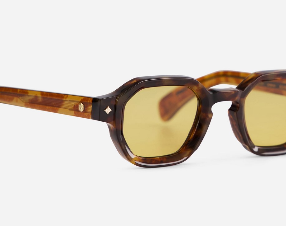 Sunglasses from Sato Eyewear collection Model Almach in Color Bourbon with Solid Yellow Brown lenses