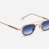 Sunglasses from Sato Eyewear collection Model Avior-T in Color Rose Gold and Dark Blue with Gradient Blue lenses