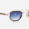 Sunglasses from Sato Eyewear collection Model Avior-T in Color Rose Gold and Dark Blue with Gradient Blue lenses