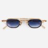 Sunglasses from Sato Eyewear collection Model Avior-T in Color Rose Gold and Dark Blue with Gradient Blue lenses