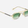 Sunglasses from Sato Eyewear collection Model Avior-T in Color Yellow Gold and Crystal with Gradient Green lenses
