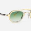 Sunglasses from Sato Eyewear collection Model Avior-T in Color Yellow Gold and Crystal with Gradient Green lenses