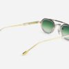 Sunglasses from Sato Eyewear collection Model Avior-T in Color Yellow Gold and Crystal with Gradient Green lenses