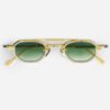 Sunglasses from Sato Eyewear collection Model Avior-T in Color Yellow Gold and Crystal with Gradient Green lenses