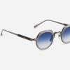 Sunglasses from Sato Eyewear collection Model Revati-T in Color Antique Silver and Crystal with Gradient Blue lenses